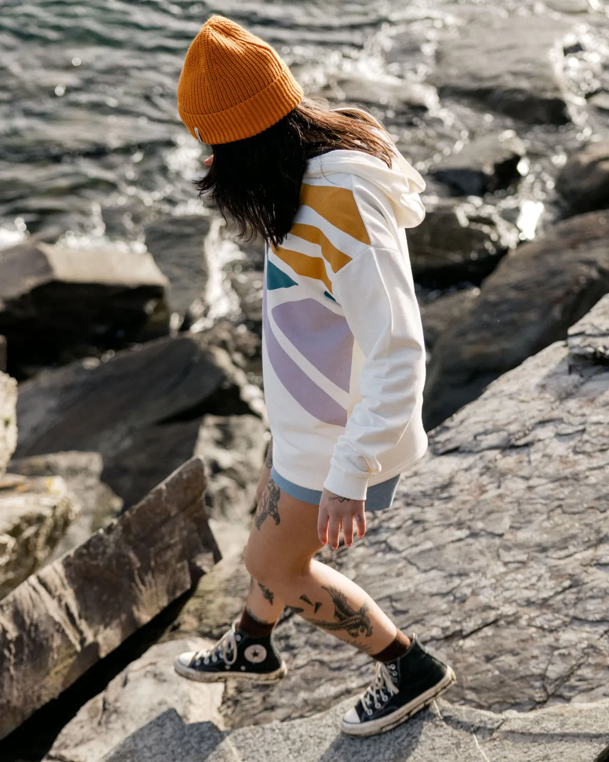 Hoodies|Passenger Sunsets Organic Cotton Hoodie - Marshmallow