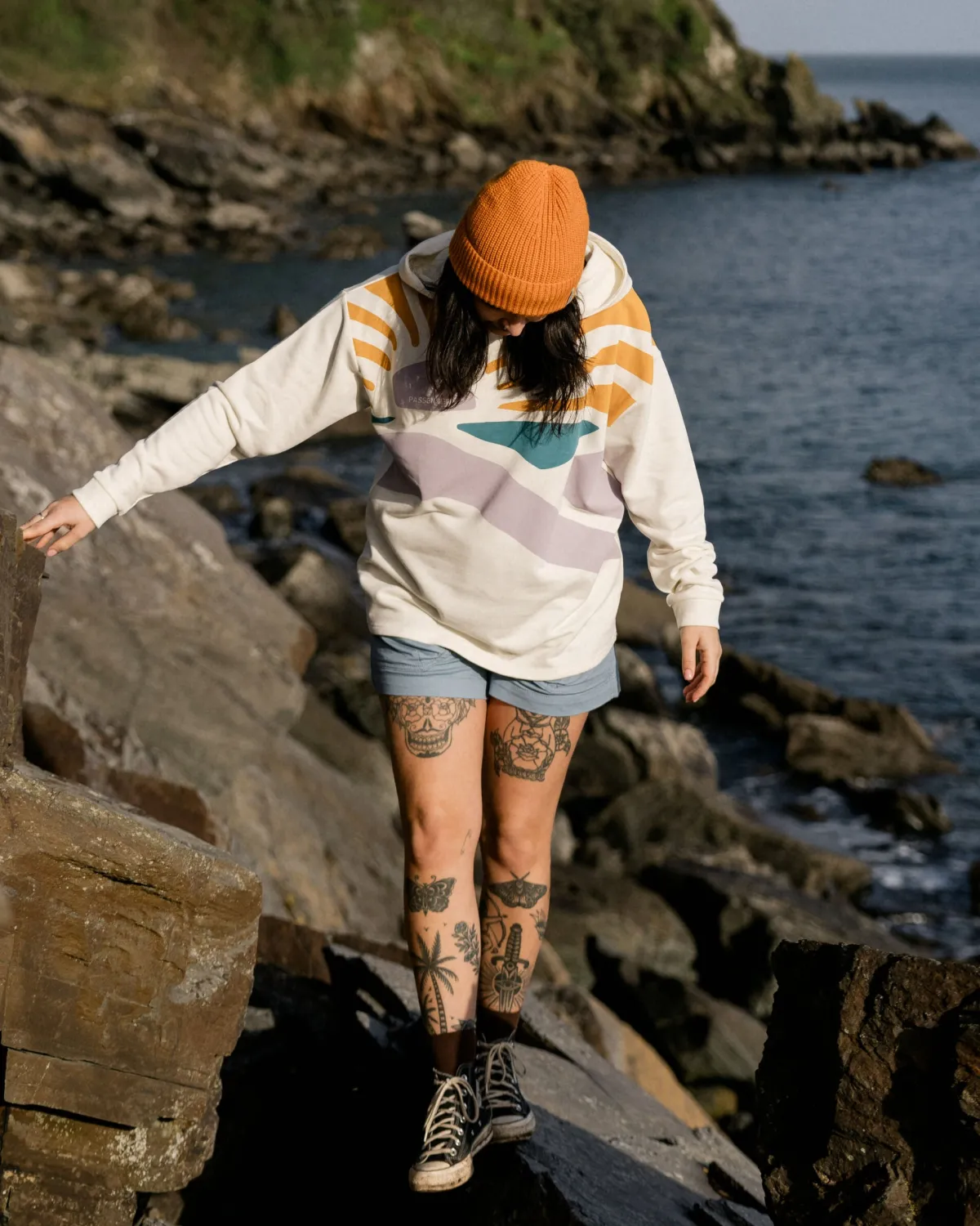 Hoodies|Passenger Sunsets Organic Cotton Hoodie - Marshmallow