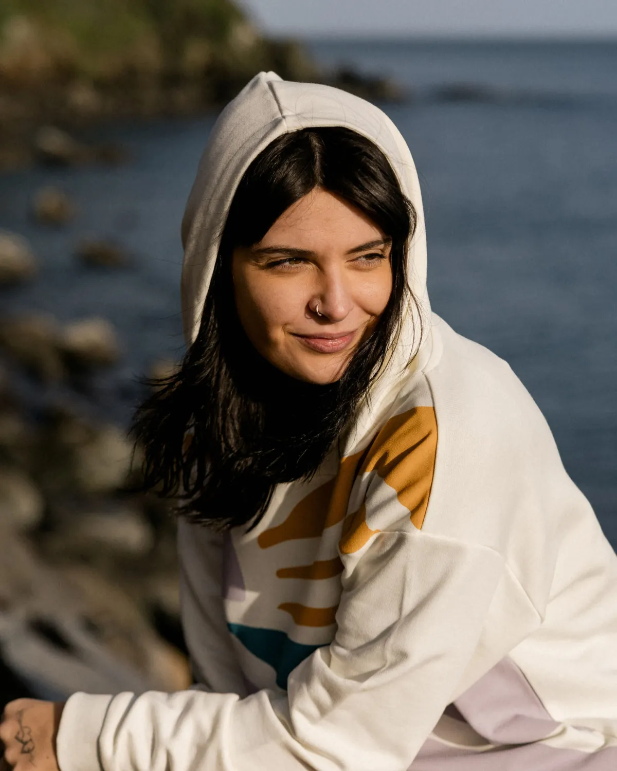 Hoodies|Passenger Sunsets Organic Cotton Hoodie - Marshmallow