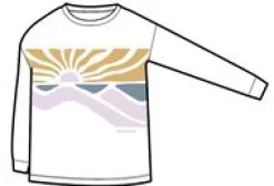 T-Shirts & Tank Tops|Tops & T-Shirts|Passenger Sunsets Organic Cotton Long Sleeve T-Shirt - Marshmallow