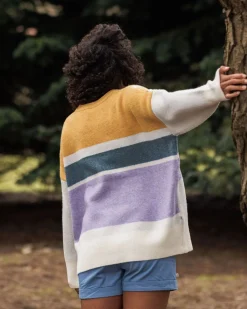 Knitwear|Sweaters|Passenger Sunsets Recycled Oversized Knitted Sweater - Marshmallow