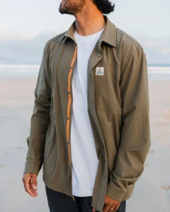 Tops|Shirts|Passenger Traveler Long Sleeve Shirt - Khaki Green KhakiGreen
