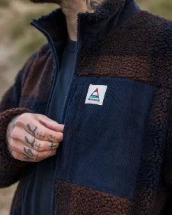 Fleece|Fleece|Passenger Trekker Recycled Deep-Pile Sherpa Fleece - Chestnut/Deep Navy Check Chestnut/DeepNavyCheck