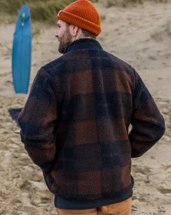 Fleece|Fleece|Passenger Trekker Recycled Deep-Pile Sherpa Fleece - Chestnut/Deep Navy Check Chestnut/DeepNavyCheck