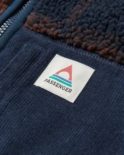 Fleece|Fleece|Passenger Trekker Recycled Deep-Pile Sherpa Fleece - Chestnut/Deep Navy Check Chestnut/DeepNavyCheck