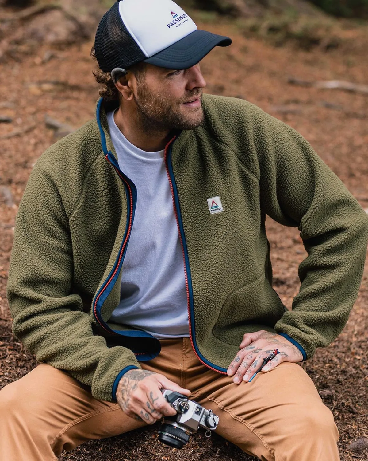 Fleece|Fleece|Passenger Tripper 2.0 Full Zip Recycled Sherpa Fleece - Khaki Green KhakiGreen