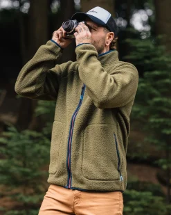 Fleece|Fleece|Passenger Tripper 2.0 Full Zip Recycled Sherpa Fleece - Khaki Green KhakiGreen