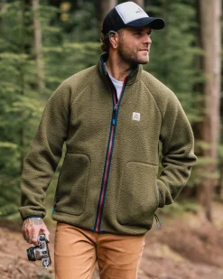 Fleece|Fleece|Passenger Tripper 2.0 Full Zip Recycled Sherpa Fleece - Khaki Green KhakiGreen
