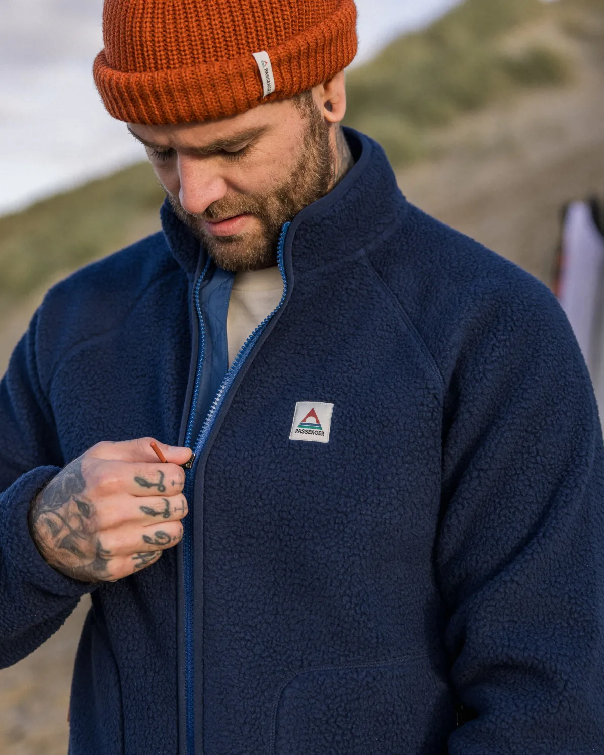 Fleece|Fleece|Passenger Tripper 2.0 Full Zip Recycled Sherpa Fleece - Deep Blue DeepBlue