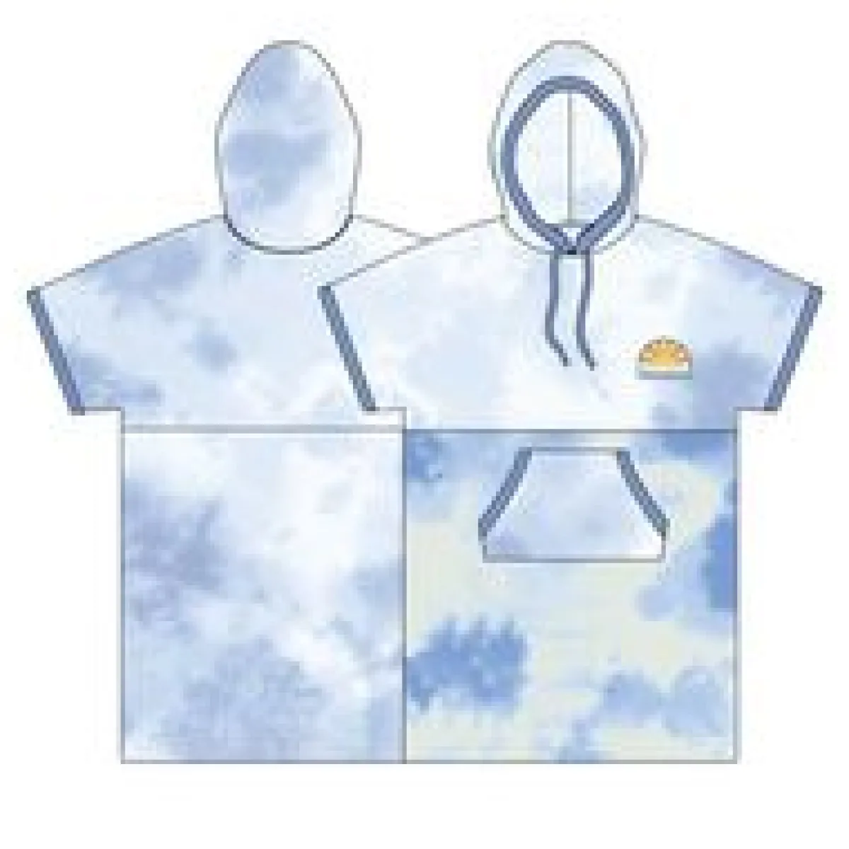Changing Robes & Surf Ponchos|Changing Robes & Surf Ponchos|Passenger Tulum Recycled Towel Poncho - Tie Dye Cornflower TieDyeCornflower