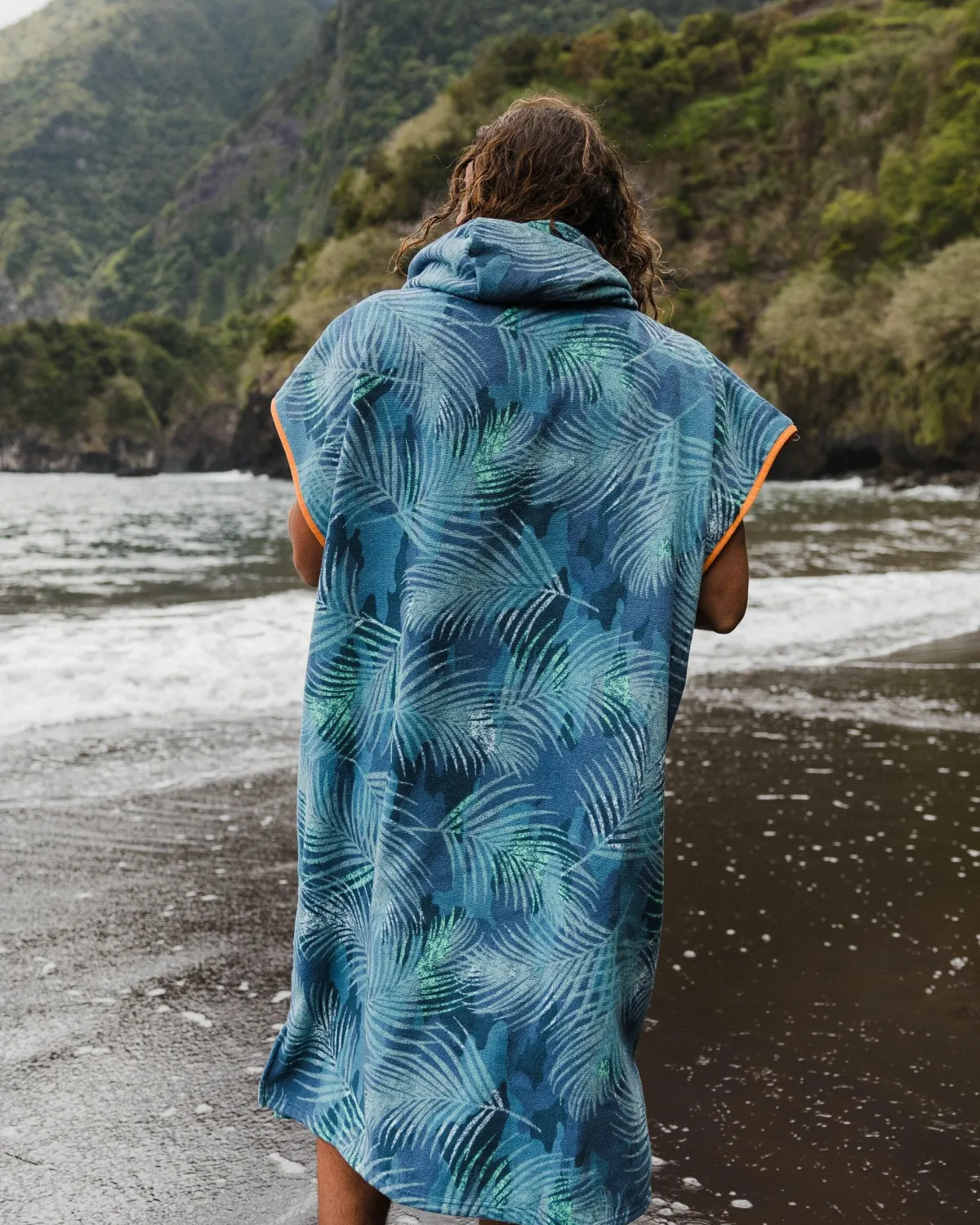 Surf Accessories|Surf Accessories|Passenger Tulum Recycled Towel Poncho - Palm Camo Moonlight PalmCamoMoonlight