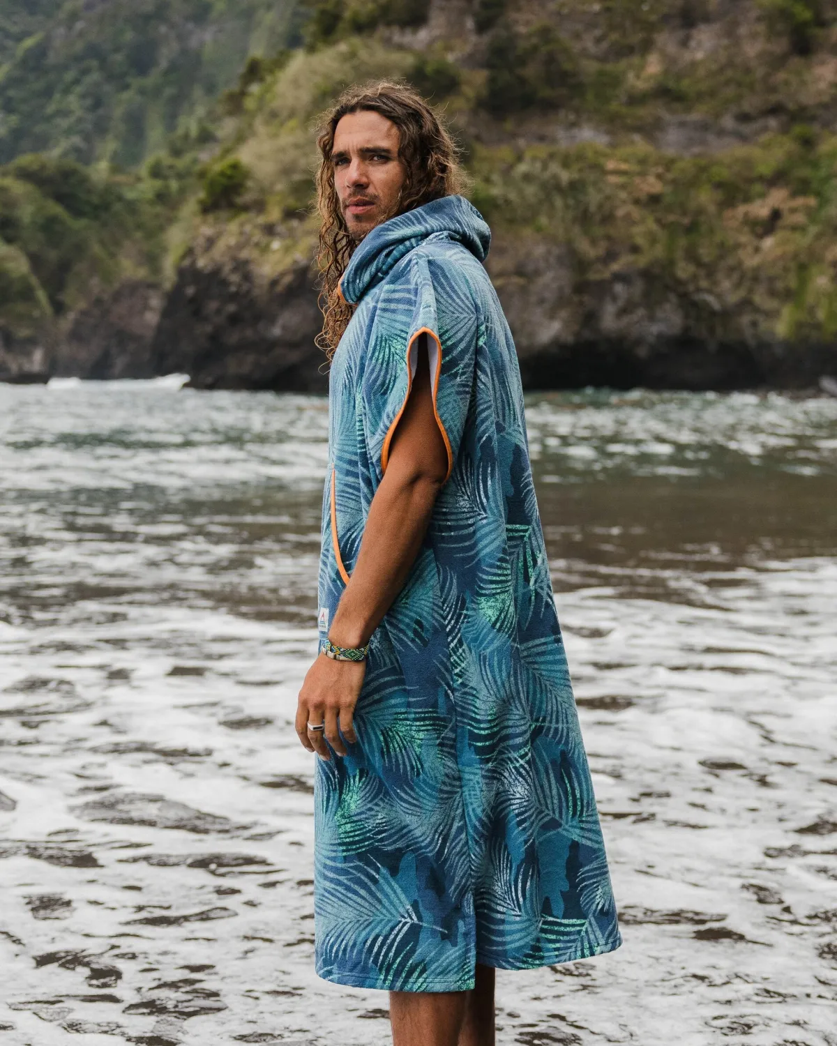 Surf Accessories|Surf Accessories|Passenger Tulum Recycled Towel Poncho - Palm Camo Moonlight PalmCamoMoonlight
