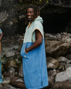 Surf Accessories|Surf Accessories|Passenger Tulum Recycled Towel Poncho - Surf Spray/ Moonlight Blue SurfSpray/MoonlightBlue