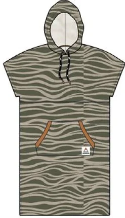 Surf Accessories|Surf Accessories|Passenger Tulum Recycled Towel Poncho - Strata Khaki Green StrataKhakiGreen