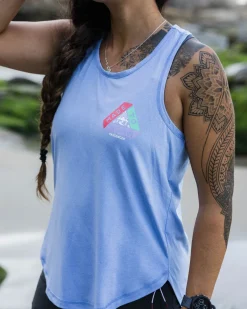 Tops|Tank Tops|Passenger Twist Recycled Marl Active Tank Top - Cornflower Marl CornflowerMarl