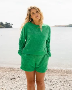 Shorts|Shorts|Passenger Vibes Toweling Shorts - Green Spruce GreenSpruce