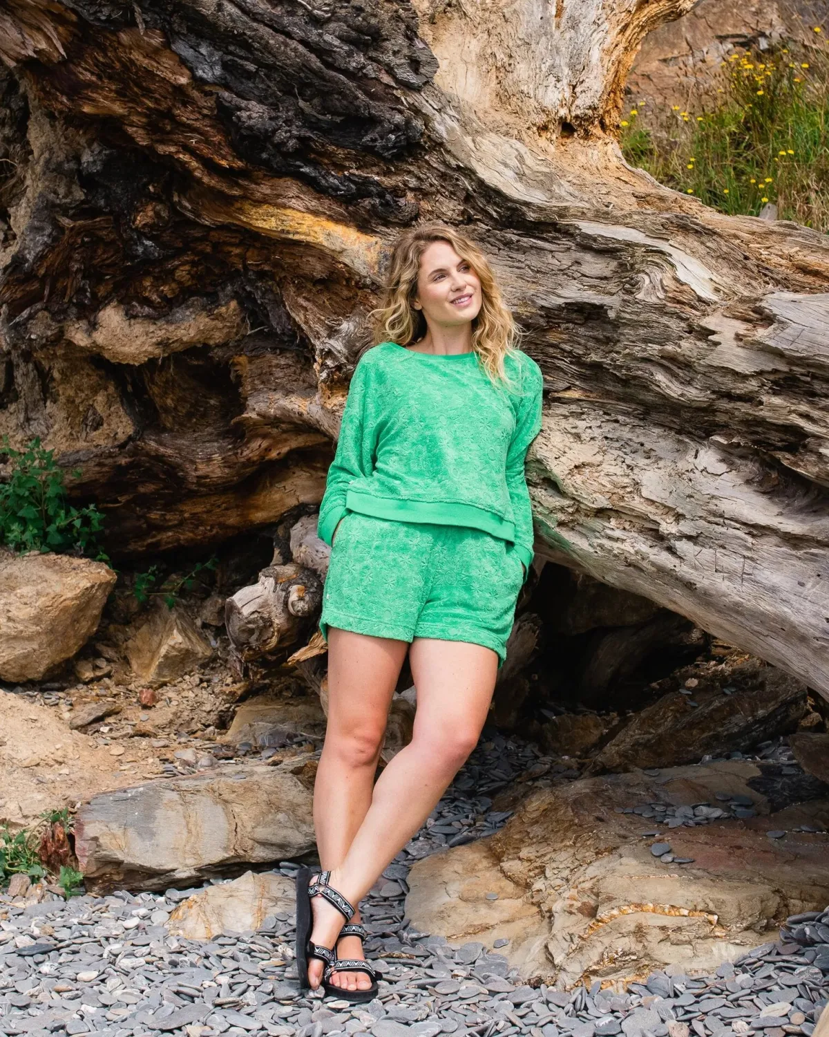 Shorts|Shorts|Passenger Vibes Toweling Shorts - Green Spruce GreenSpruce