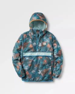 Outdoor Active|Jackets|Passenger Viento Recycled Windshell Anorak - Palm Camo Deep Sea PalmCamoDeepSea