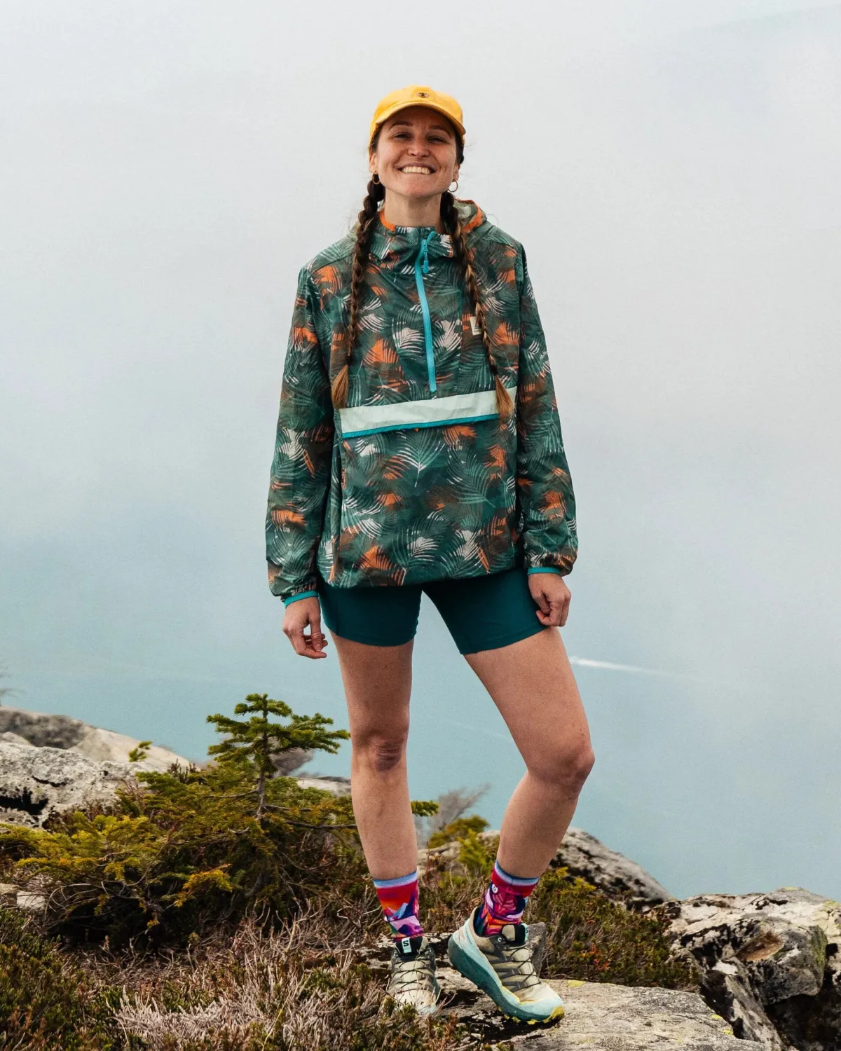 Outdoor Active|Jackets|Passenger Viento Recycled Windshell Anorak - Palm Camo Deep Sea PalmCamoDeepSea