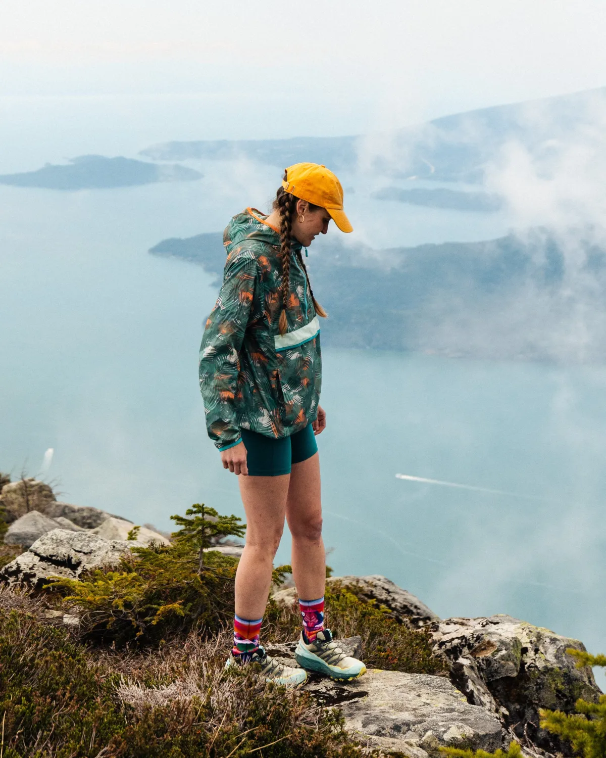 Outdoor Active|Jackets|Passenger Viento Recycled Windshell Anorak - Palm Camo Deep Sea PalmCamoDeepSea