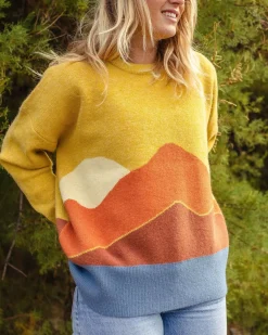 Knitwear|Sweaters|Passenger Vista Recycled Knitted Sweater - Amber Gold AmberGold