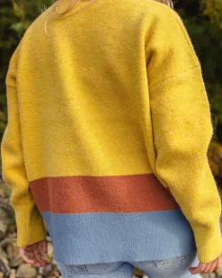 Knitwear|Sweaters|Passenger Vista Recycled Knitted Sweater - Amber Gold AmberGold