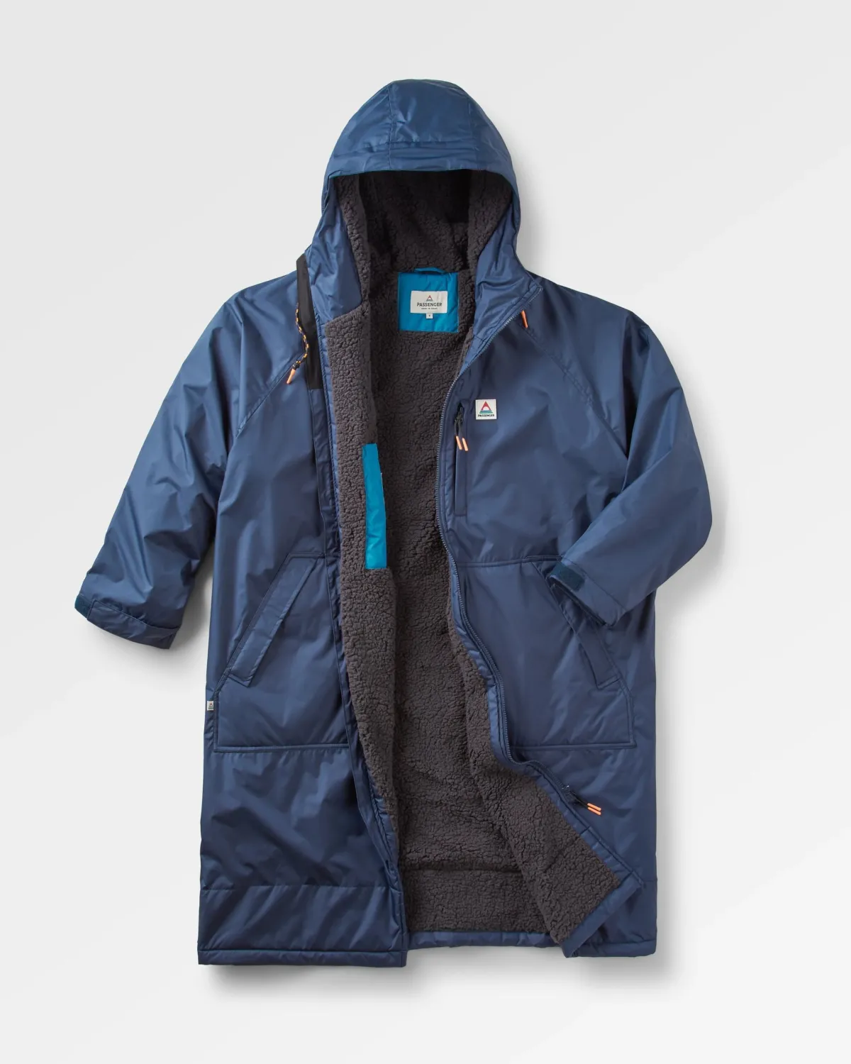 Surf Accessories|Surf Accessories|Passenger Waves Recycled Sherpa Lined Changing Robe - Rich Navy RichNavy