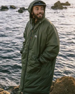 Changing Robes & Surf Ponchos|Changing Robes & Surf Ponchos|Passenger Waves Recycled Sherpa Lined Changing Robe - Khaki Green KhakiGreen