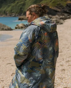 Changing Robes & Surf Ponchos|Changing Robes & Surf Ponchos|Passenger Waves Recycled Sherpa Lined Changing Robe - Palm Camo Apricot PalmCamoApricot