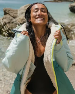 Changing Robes|Changing Robes & Surf Ponchos|Passenger Waves Recycled Sherpa Lined Changing Robe - Surf Spray/Deep Sea SurfSpray/DeepSea