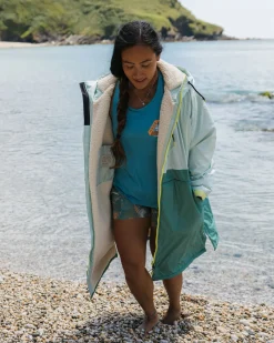 Changing Robes|Changing Robes & Surf Ponchos|Passenger Waves Recycled Sherpa Lined Changing Robe - Surf Spray/Deep Sea SurfSpray/DeepSea