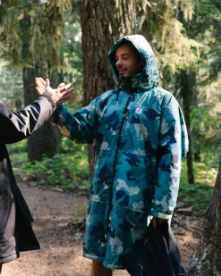 Changing Robes & Surf Ponchos|Changing Robes & Surf Ponchos|Passenger Waves Recycled Sherpa Lined Changing Robe - Alpine Camo Rain Forest AlpineCamoRainForest