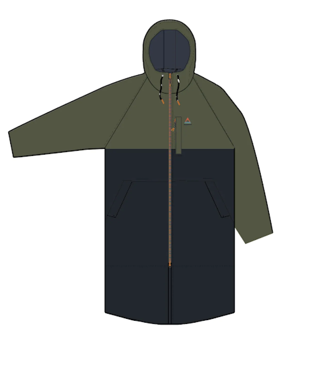 Surf Accessories|Surf Accessories|Passenger Waves Recycled Sherpa Lined Changing Robe - Black/Khaki Green Black/KhakiGreen