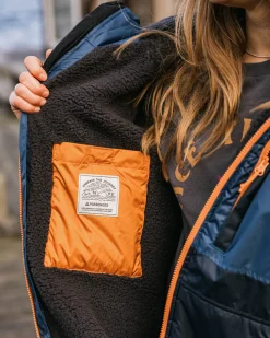 Accessories|Surf Accessories|Passenger Waves Recycled Sherpa-Lined Changing Robe - Dark Denim/ Deep Navy DarkDenim/DeepNavy