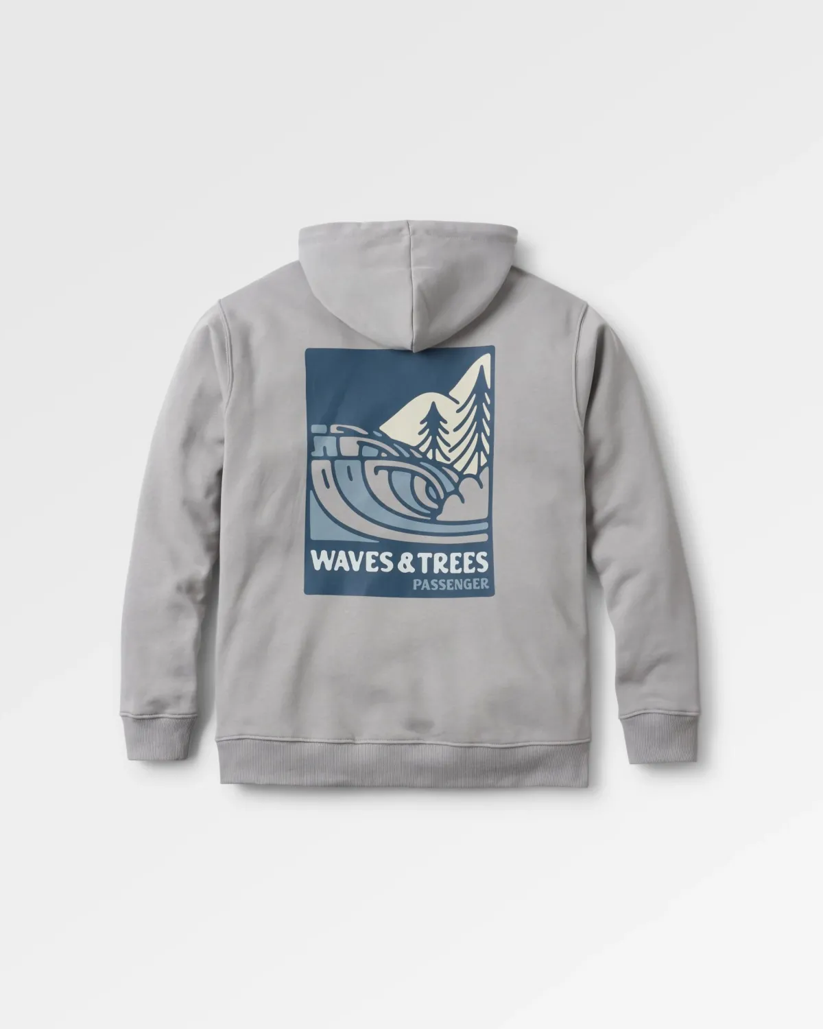 Hoodies|Passenger Waves u0026 Trees Organic Cotton Hoodie - Steel Gray SteelGray