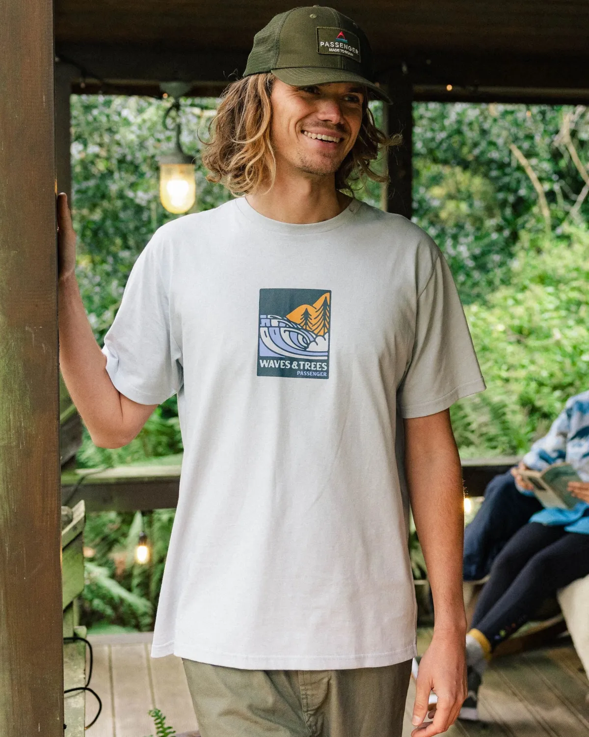 T-Shirts & Tank Tops|Passenger Waves u0026 Trees Organic Cotton T-Shirt - Gray Blue GrayBlue