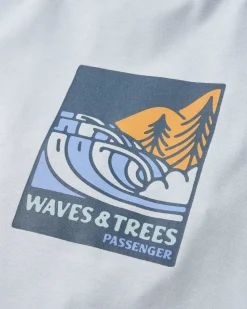 T-Shirts & Tank Tops|Passenger Waves u0026 Trees Organic Cotton T-Shirt - Gray Blue GrayBlue