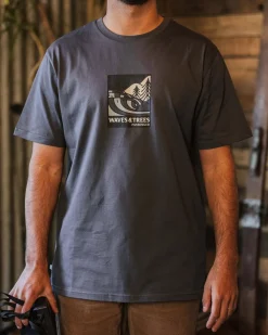 T-Shirts & Tank Tops|Passenger Waves u0026 Trees Organic Cotton T-Shirt - Charcoal