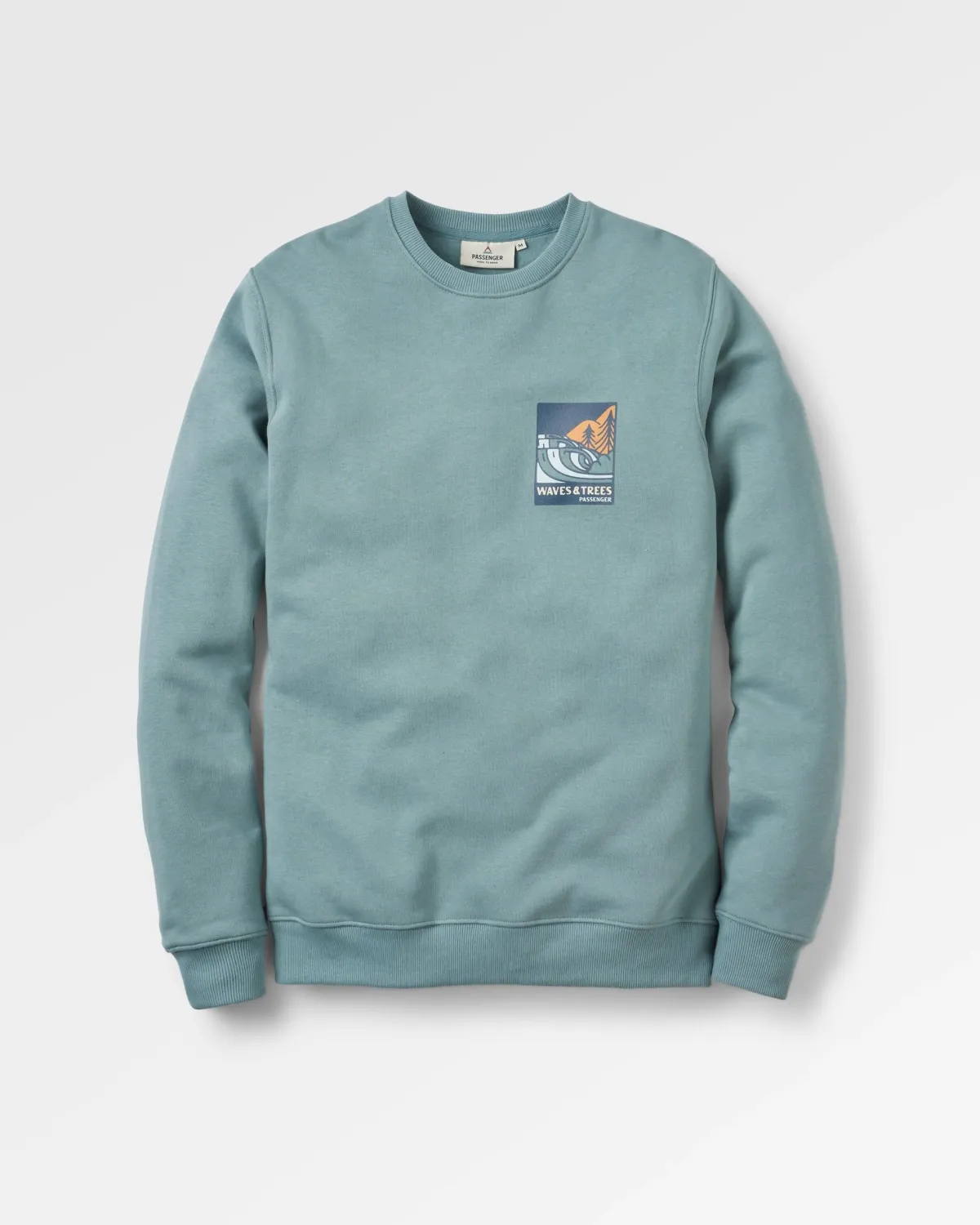Hoodies & Sweatshirts|Passenger Waves u0026 Trees Organic Cotton Long Sleeve Sweatshirt - Stormy Sea StormySea