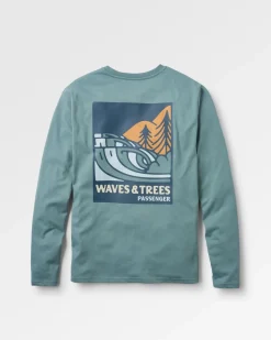 T-Shirts & Tank Tops|Passenger Waves u0026 Trees Organic Cotton Long Sleeve T-Shirt - Stormy Sea StormySea