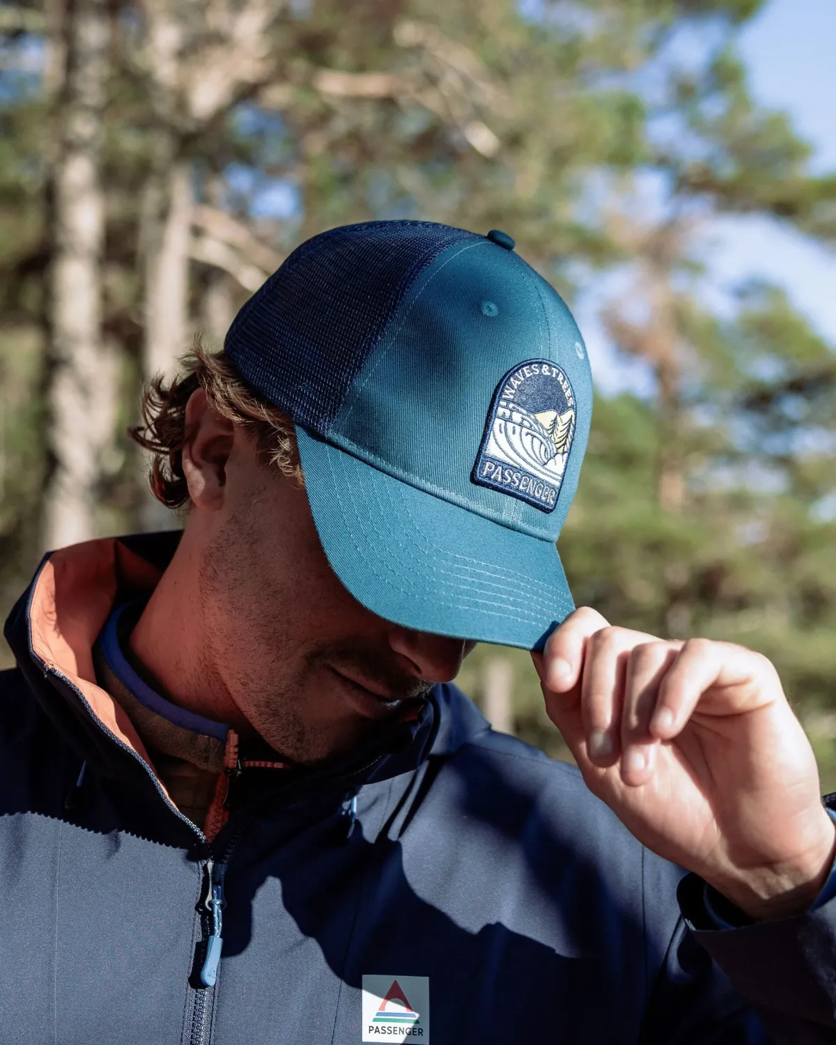 Hats & Caps|Passenger Waves u0026 Trees Organic Cotton Trucker Hat - Tidal Blue TidalBlue