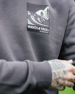Sweatshirts|Hoodies & Sweatshirts|Passenger Waves u0026 Trees Organic Cotton Long Sleeve Sweatshirt - Charcoal