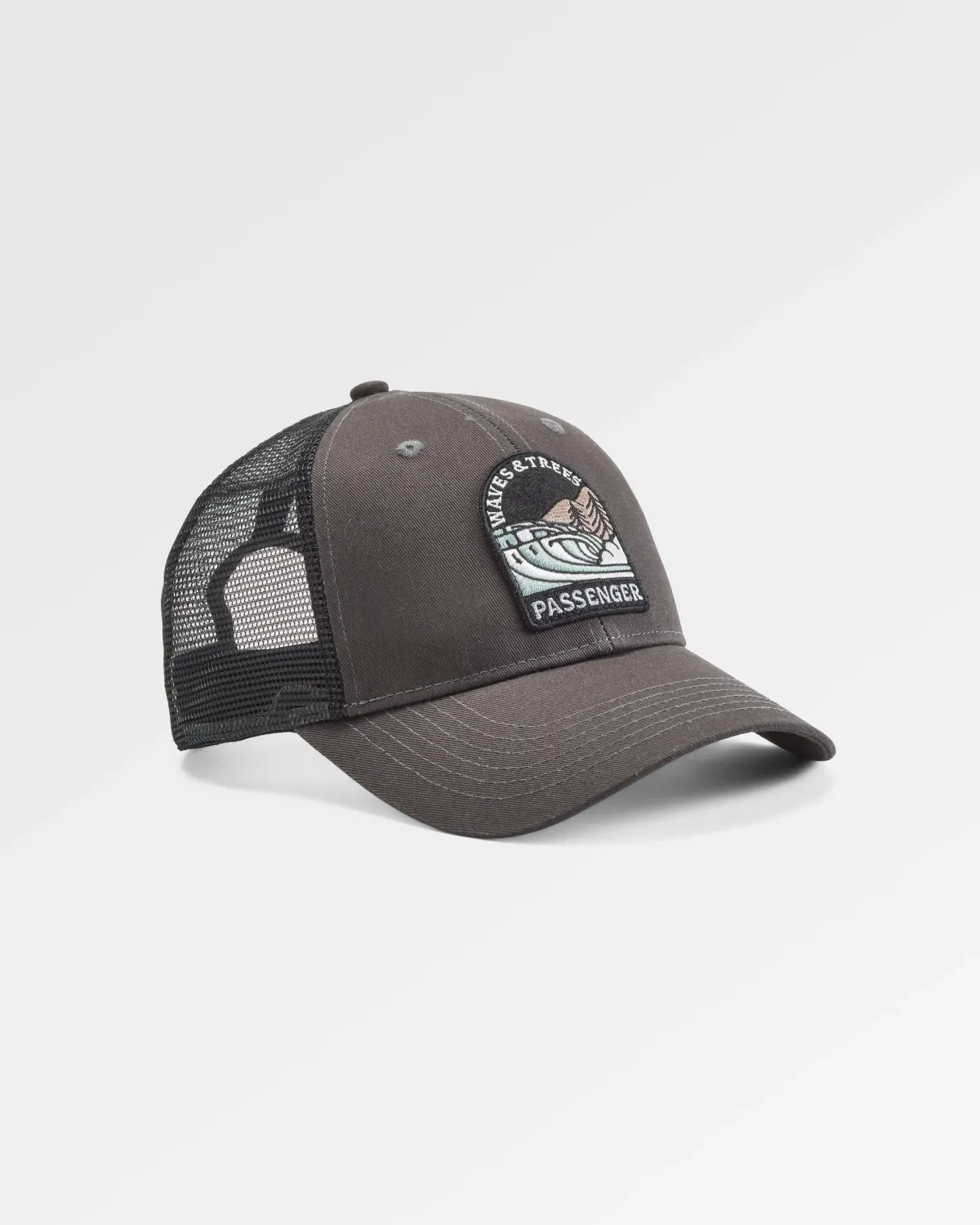 Hats & Caps|Passenger Waves u0026 Trees Organic Cotton Trucker Hat - Charcoal