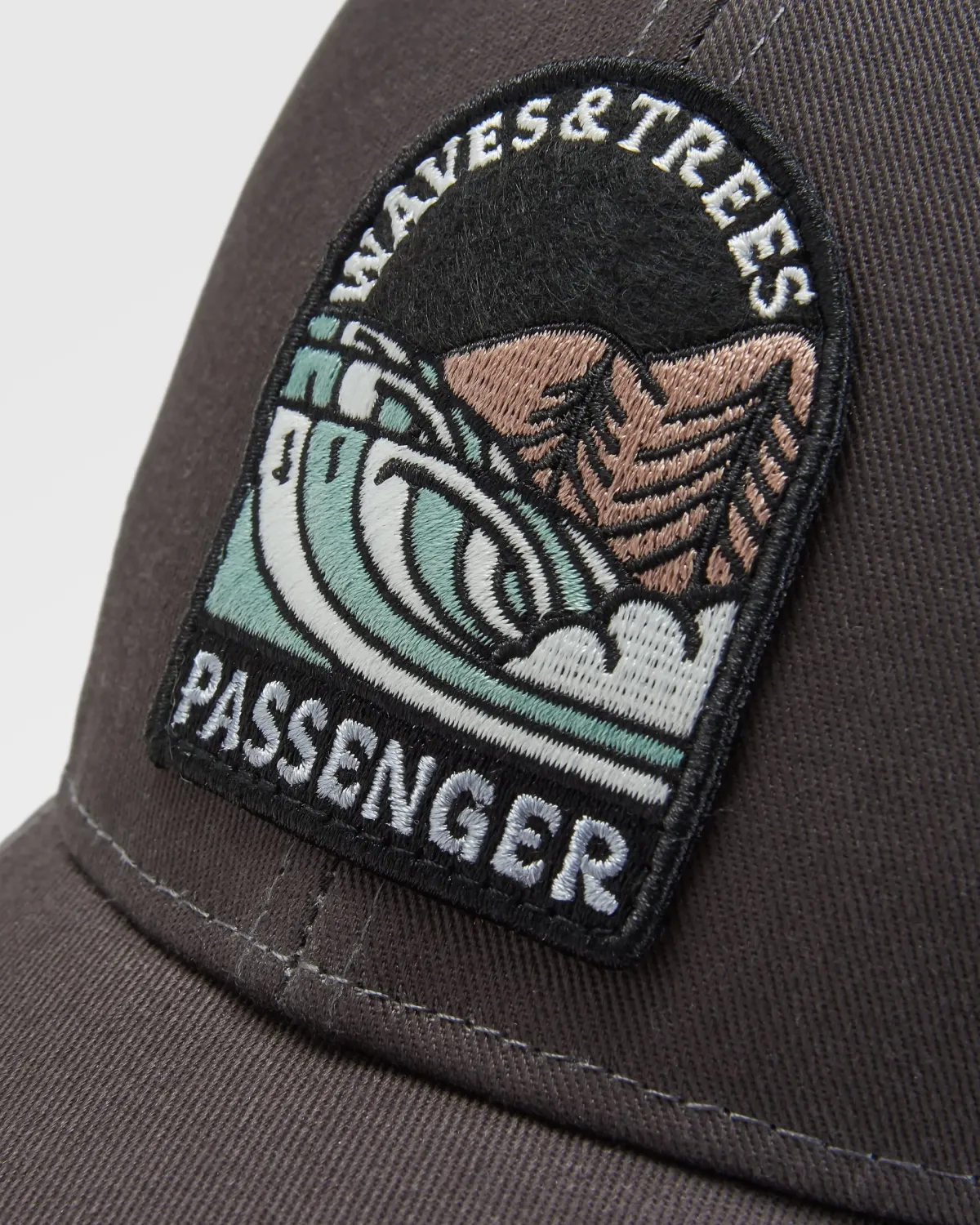 Hats & Caps|Passenger Waves u0026 Trees Organic Cotton Trucker Hat - Charcoal