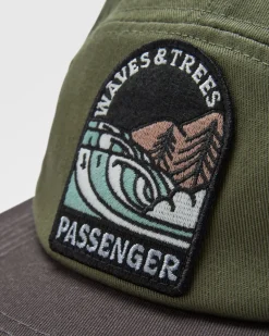 Hats & Caps|Caps & Hats|Passenger Waves u0026 Trees Recycled 5 Panel Hat - Dusty Olive DustyOlive