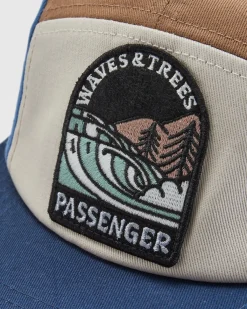 Hats & Caps|Caps & Hats|Passenger Waves u0026 Trees Recycled 5 Panel Hat - Moonlight Blue MoonlightBlue