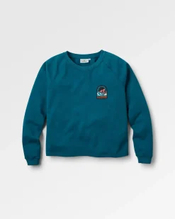 Sweatshirts|Hoodies & Sweatshirts|Passenger Waves u0026 Trees Recycled Cotton Long Sleeve Sweatshirt - Tidal Blue TidalBlue