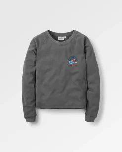 Sweatshirts|Hoodies & Sweatshirts|Passenger Waves u0026 Trees Recycled Cotton Long Sleeve Sweatshirt - Charcoal