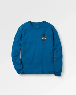 T-Shirts & Tank Tops|Passenger Waves u0026 Trees Recycled Cotton Long Sleeve T-Shirt - Tidal Blue TidalBlue