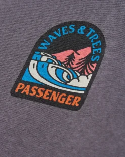 T-Shirts & Tank Tops|Passenger Waves u0026 Trees Recycled Long Sleeve T-Shirt - Charcoal